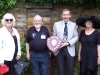 Margaret Haddrell, David Welch, Neill Cooper holding the trophy, Judy Stone