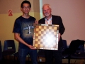 Mike Truran with the KES captain and the Plate Trophy